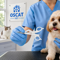 Pinzas Veterinarias OSCAT, Instrumento con Mango de Tijera Autoclavable para Procedimientos en Hospitales Veterinarios, Equipo Veterinario