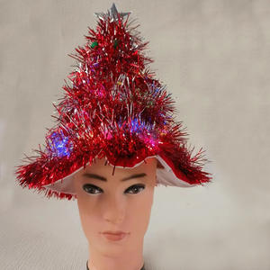 XMAS arbre chapeau Non-tissé pluie soie chapeau de noël décor à la maison ornements Navidad fête fournitures bonne année arbre de noël clinquant chapeau - Product Image 2