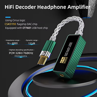 Nouveauté Amplificateur d'écouteurs HiFi DAC Protection contre les courts-circuits Type-C Prise jack 3,5 mm Compatible avec ordinateur portable et téléphone portable Aluminium