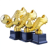Trophée de football pour le prix de la Chaussure d'Or, pour les tournois de football scolaires et d'entraînement, commémoratif créatif en plastique avec logo Chine