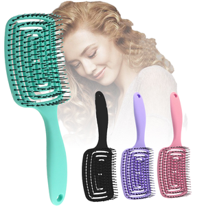 Venta al por mayor de fábrica de nailon masaje ecológico rizado antiestático paleta Flexible desenredante cepillo de pelo - Product Image 1