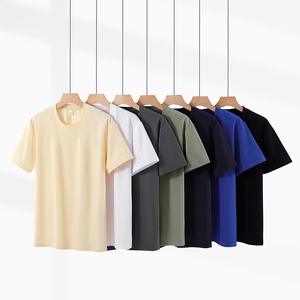 T-shirt pesante Solona Cool da <span class=keywords><strong>uomo</strong></span> Casual All-match a maniche corte ampia spalla larga in seta tinta unita tinta unita - Product Image 3