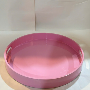 Handmade Lacquer <b>Tray</b> Glossy Finish Round Wooden Serving <b>Tray</b> For Ottoman Coffee <b>Table</b> Decorative <b>Bed</b> <b>Tray</b> For Home And Office - Product Image 5