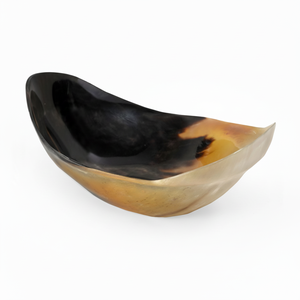 Ensaladera de cuerno de Búfalo, bandeja de plato de fruta seca hecha de cuerno de búfalo Natural para mesa de comedor, cuenco de cuerno Natural decorativo - Product Image 1