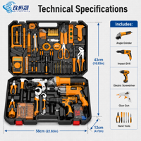 Kit d'outils multifonctionnel professionnel pour électricien, boîte à outils de réparation et d'entretien pour la maison