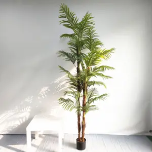 室外人造棕榈树带太阳能灯人造棕榈树叶子