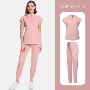 Vêtements unisexes pour le lavage des mains, manches courtes, <span class=keywords><strong>s</strong></span>échage rapide, infirmière, salon de beauté, médecin, infirmière, ensemble deux pièces brodé - Product Image 5