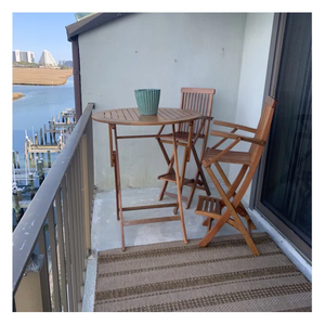 Mesa y sillas plegables Juego de comedor de altura de barra, juego de comedor de patio de madera para 2 personas con mesa redonda Balcón Patio - Product Image 3