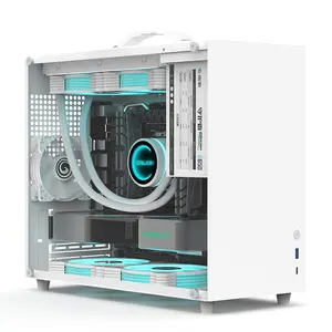 方便手持侧面透明玻璃电脑机箱MATX 4插槽扩展电子竞技台式电脑机箱