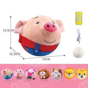 Electronic Pet Plush <b>Toy</b> Dog Squeaky Pet Bouncing Balls Vocal <b>Toy</b> USB Rechargeable Cartoon <b>Pig</b> Interactive Dog <b>Toy</b> - Product Image 3