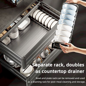 تصميم جديد لسلة تخزين متعددة الطبقات قابلة للسحب من الفولاذ لخزائن المطبخ، صديقة للبيئة ومتعددة الوظائف - Product Image 4