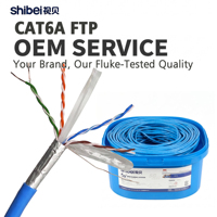 Câble Ethernet Shibei Cat6a FTP 23AWG 10 Gbit/s OFC 305 m (1000 pi) en vrac, certifié Fluke, OEM