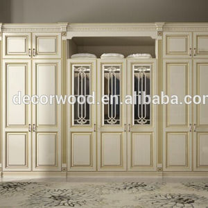 Französische benutzer definierte gute Qualität weiß Massivholz Schlafzimmer Kleider schrank profession ellen Schrank für Wohnung - Product Image 2