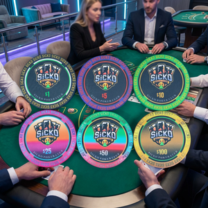 ชิปโป๊กเกอร์เซรามิกเกรดมืออาชีพ ขนาด 39 มม. 43 มม. 45 มม. 50 มม. 55 มม. รับใช้ได้ทั้งการแข่งขันและเกมแคชเกม พร้อมจัดส่งสำหรับคลับโป๊กเกอร์ซิกโก้ - Product Image 1