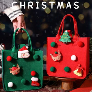 Bolsa de fieltro para regalo de Nochebuena, bolsa de almacenamiento de manzana para boda, bolsa para envolver regalos de galletas de caramelo - Product Image 2