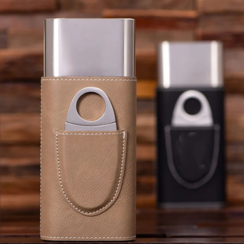 Персонализированный дорожный держатель для прикуривателя с резаком кожаный чехол подарок для человека