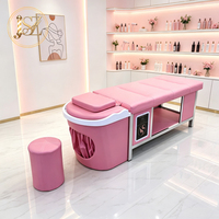 Lit de shampoing multifonctionnel moderne pour salon, avec réservoir d'eau intégré, pour thérapie capillaire, spa capillaire, massage thaïlandais et soins japonais allongés
