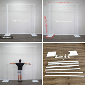 Luxury Metal Arch Backdrop Stand Wedding Party Background <b>Decoration</b> Flower <b>Balloon</b> Display White - Product Image 3