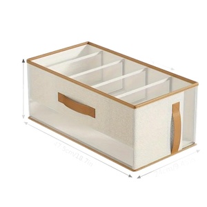 Caja de Almacenamiento de Ropa de Plástico, Plegable y Apilable, con Divisores y Compartimentos, Estilo Japonés, para Bolsas y Carteras - Product Image 5