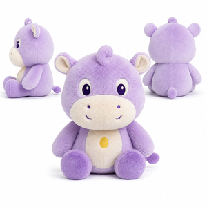 Peluche <span class=keywords><strong>de</strong></span> Hipopótamo Morado Bordado Personalizado <span class=keywords><strong>de</strong></span> Fábrica, Relleno <span class=keywords><strong>de</strong></span> Algodón PP, <span class=keywords><strong>Tela</strong></span> <span class=keywords><strong>de</strong></span> Peluche Súper Suave, Exclusivamente Peluches - Product Image 4