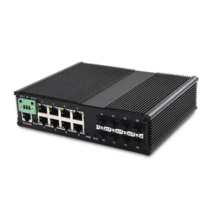 Yönetilmeyen veya yönetilen 8 1000M PoE + Ethernet bağlantı noktaları ve 8 Gigabit SFP bağlantı noktası pedalı ağ anahtarı Fiber endüstriyel eternet anahtar