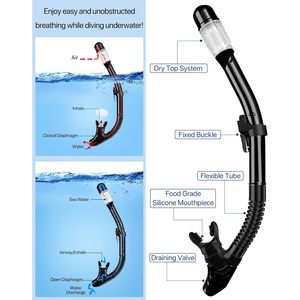 Premium vista panoramica Dry Top per lo Snorkeling per adulti Anti-appannamento Anti-perdite in Silicone maschera subacquea Set per Snorkeling 4-in-1 per gli uomini - Product Image 4