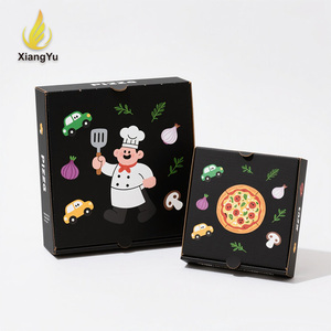 Scatola per <span class=keywords><strong>Pizza</strong></span> Personalizzata in Cartone Ondulato di Grado Alimentare, 12 14 18 Pollici, Nera con Design in Rilievo, Varie Opzioni di Dimensione - Product Image 1