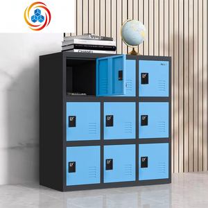 Armoire de rangement de bureau en métal, 9 portes, casiers pour employés avec loquet de verrouillage - Product Image 5