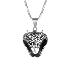 <b>Titanium</b> Steel Cobra Pendant Necklace Men Vintage Animal Snake Charm SP969 - Product Image 1