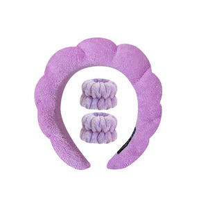 Ensemble bandeau de spa et manchettes en tissu éponge bouffant, antidérapant et doux, pour le soin de la peau et des cheveux, pour femmes, pour le lavage du visage et le maquillage - Product Image 4