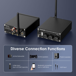Amplificador de Sonido Fosi Audio BL20A TPA3116, 2.1 Canales, 100W, Mini HiFi Clase D, Bajos y Agudos, con Control Remoto y Puerto USB - Product Image 4