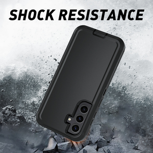 Nouveaux produits 2025 Étui de téléphone pour Samsung Galaxy A55 Coque arrière antichoc avec charge sans fil Protection <span class=keywords><strong>4</strong></span> en 1 (Noir) - Product Image 5