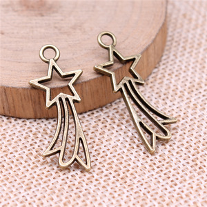 Ciondolo a forma di stella cadente/cometa in lega di zinco metallo misto per collane fai da te, bracciali e forniture per gioielli celesti - Product Image 4