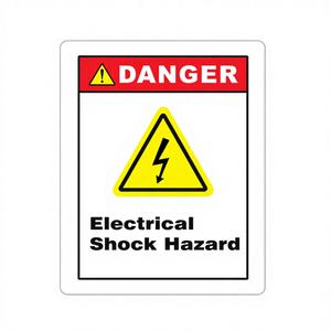 Panneau d'avertissement de risque de choc électrique industriel, autocollant adhésif de danger haute tension, plaque de signalisation de prudence murale résistante à l'eau - Product Image 1