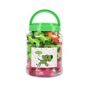 Sacs à déjections pour animaux de compagnie biodégradables écologiques, motif imprimé personnalisé, sacs à crottes de chien biodégradables, 30 rouleaux, emballage familial en baril - Product Image 2