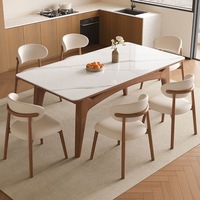 Table à manger en ardoise de bambou massif, meubles de maison, style mi-siècle, table à manger rectangulaire simple, ensemble de chaises design