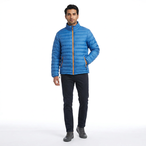 FINER THREADS Men's Canvas Puffer <b>Jacket</b> Custom Front Logo Printed Breathable Quick Dry Stand Collar Winter Nylon/Cotton Shell - Product Image 1