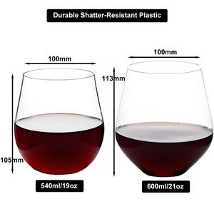 <span class=keywords><strong>Verre</strong></span> à vin sans pied en <span class=keywords><strong>plastique</strong></span> de qualité supérieure, résistant aux chocs, en copolyester, avec logo personnalisé, couleur et taille au choix - Product Image 1