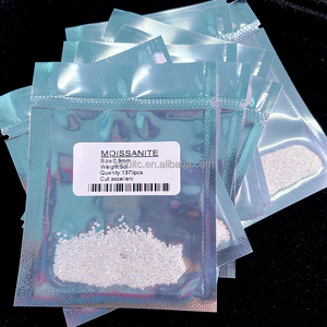 Moissanite SICGEM taille brillant rond, de 0,7 mm à 2,9 mm, couleur D, clarté VVS1, pour bijoux chaîne cubaine - Product Image 2