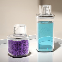 Conteneur de poudre à lessive scellé avec boîte de rangement transparente avec marquages de mesure Conteneur de rangement pour désinfectant