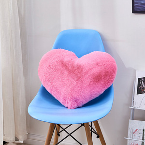 Funda de cojín de piel de conejo de imitación en forma de corazón, funda de almohada de felpa de color sólido para decoración de silla, lavable, YH92011 - Product Image 5