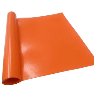 Waterproof Orange Anti UV 730g 1000D Fire Retardant Reusable PVC Coated Tarpaulin Roll Oil boom For Ocean Fence Spill Management