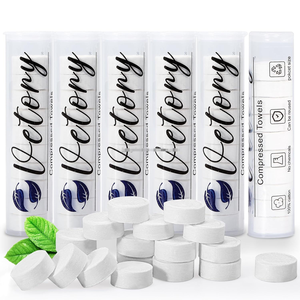 Serviette compressée jetable non tissée biodégradable et écologique Mini Type. Emballage en papier rose pour bonbons. pour les touristes - Product Image 5