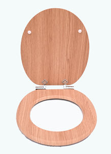 Motif en bois MDF siège de toilette doux fermer <span class=keywords><strong>O</strong></span> forme ronde bidet housse de siège pour salle de bain - Product Image 5