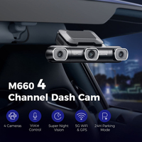 AZDOME M660 Haute Qualité Full HD 1080P 4 Canaux Caméra Dashcam Wifi GPS Voiture Dvr 3 En 1 Avant et Arrière Dash Cam Caméras Pour Voiture