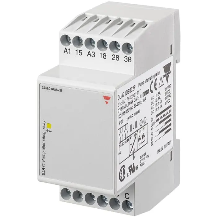 Mới và độc đáo Carlo gavazzi Inc. dla71tb233p giám sát tiếp sức bơm xen kẽ 3 Máy Bơm 3xspst 115/230VAC dla Serie giá tốt