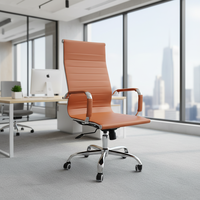 Chaise de bureau ergonomique pivotante confortable au design moderne et luxueux en PVC, réglable, pour la maison et le bureau