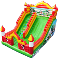 Château gonflable écologique en PVC avec toboggan pour 20 enfants, idéal pour la location commerciale et les fêtes en extérieur