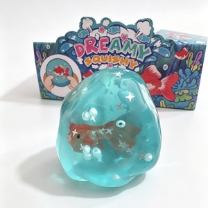 Jouet anti-stress en forme de boule de poisson rouge transparente, fait main, à l'huile de coco, jouet à presser, jouet promotionnel, vente en gros - Product Image 2