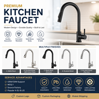 Robinet d'eau en acier inoxydable moderne de luxe noir mat sur pied, monotrou, avec rotation à 360 degrés
